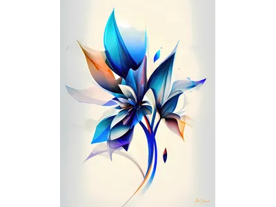 Wandbild und Fototapete mit einem abstrakten Motiv mit dem Titel Es blüht so blau in der Max Steinwald Art Galerie
