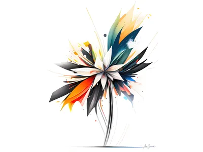 Wandbild und Fototapete mit einem abstrakten Motiv mit dem Titel Schmetterlingsblume in der Max Steinwald Art Galerie