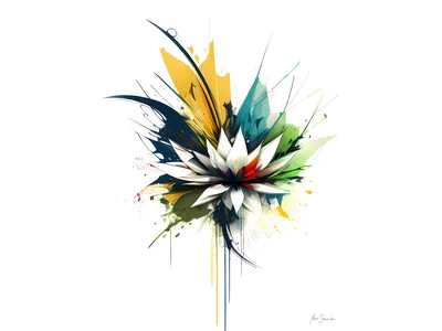 Wandbild und Fototapete mit einem abstrakten Motiv mit dem Titel Seerose in der Max Steinwald Art Galerie