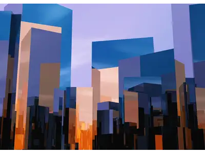 Wandbild und Fototapete mit einem Architekturmotiv mit dem Titel Architektur Konzept Q-City 1 in der Max Steinwald Art Galerie