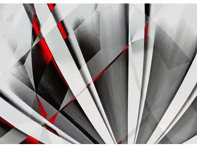Wandbild und Fototapete mit einem dekorativen Motiv mit dem Titel Abstractum in Rot GrauAbstractum in Rot Grau in der Max Steinwald Art Galerie