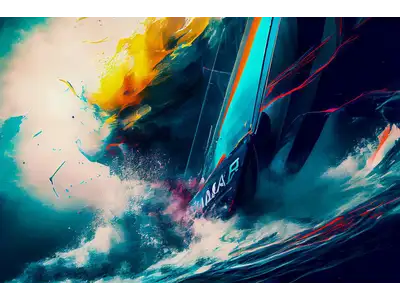 Wandbild und Fototapete mit einem dekorativen Motiv mit dem Titel Ocean Race - Der Wellenreiter in der Max Steinwald Art Galerie