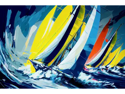 Wandbild und Fototapete mit einem dekorativen Motiv mit dem Titel Segelboot Regatta in der Max Steinwald Art Galerie
