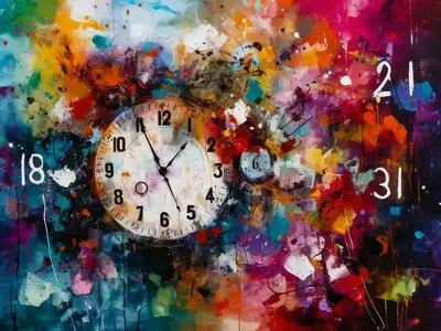 Wandbild und Fototapete mit einem dekorativen Motiv mit dem Titel Zeit im Chaos in der Max Steinwald Art Galerie