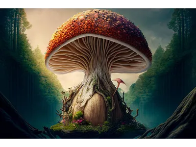 Wandbild und Fototapete mit einem fantastischem Motiv mit dem Titel Der Dicke mit dem roten Hut in der Max Steinwald Art Galerie