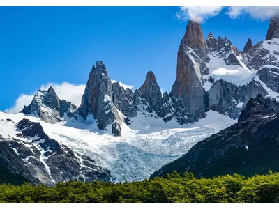 Wandbild und Fototapete mit einem Landschaftsmotiv mit dem Titel Berglandschaft am Fitz Roy in der Max Steinwald Art Galerie