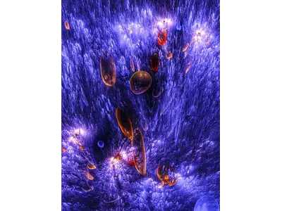 Wandbild und Fototapete mit einem Motiv aus der Natur mit dem Titel Tiefsee mit Biolumineszenz in der Max Steinwald Art Galerie