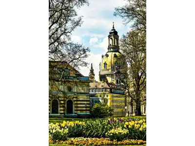 Wandbild und Fototapete mit einem historischen Motiv mit dem Titel Frauenkirche Dresden in der Max Steinwald Art Galerie